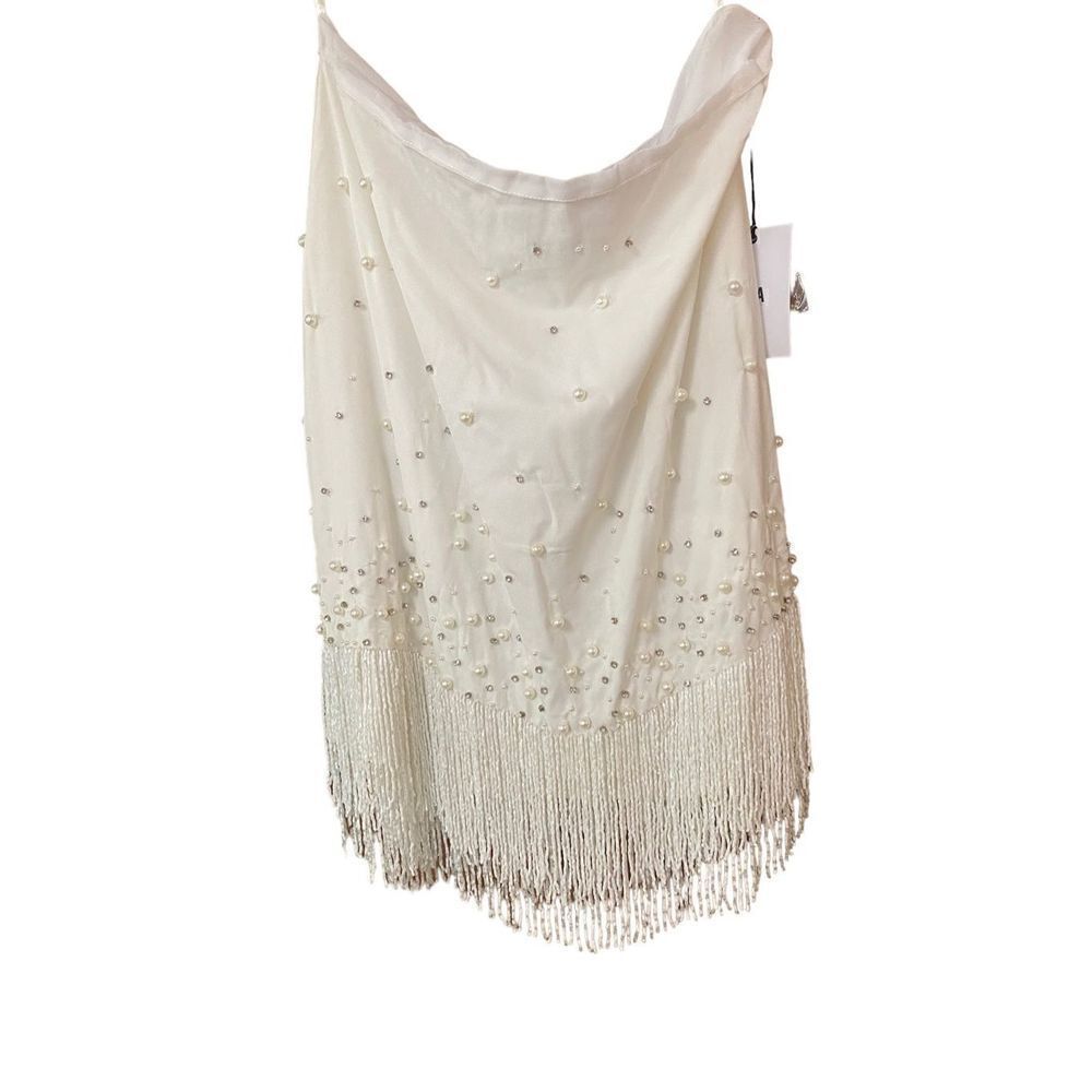 LPA Elsie‎ Beaded Skirt in White Size Large NWT $248 (13-2) - Picture 3 of 5